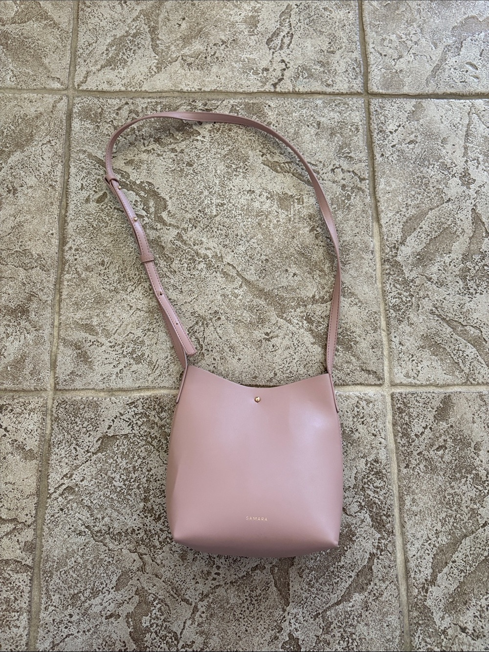 Pink Leather Crossbody Bag